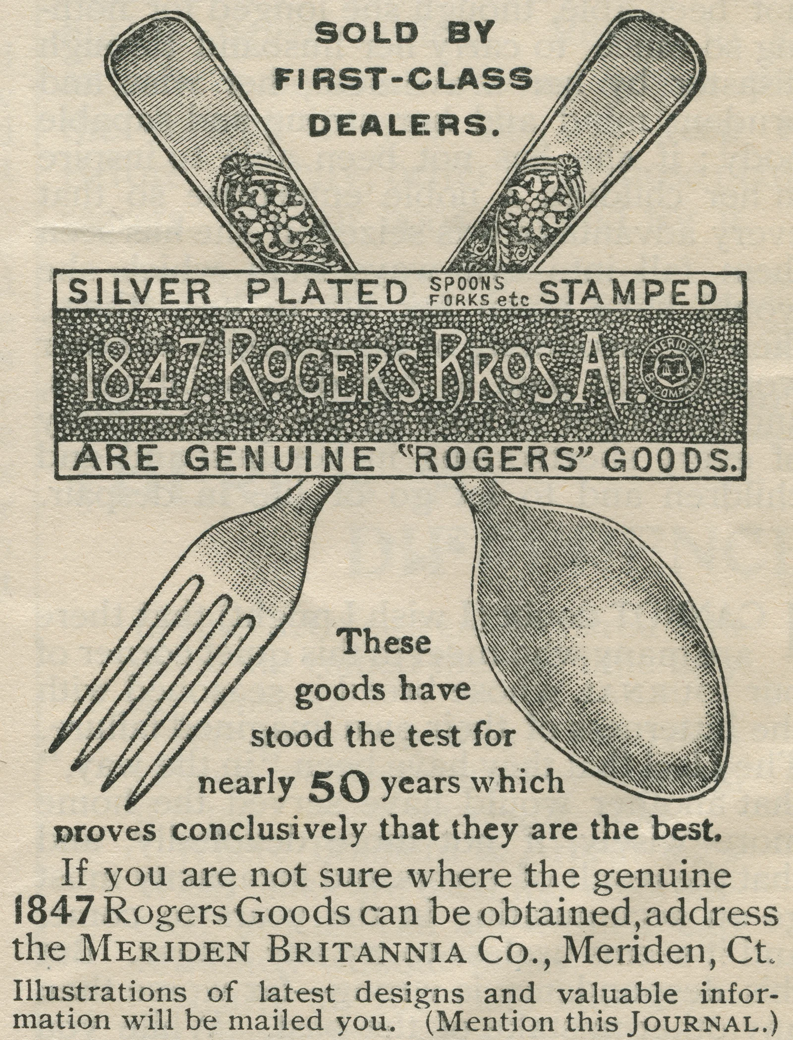 Vintage clipping, 1847 Rogers Goods