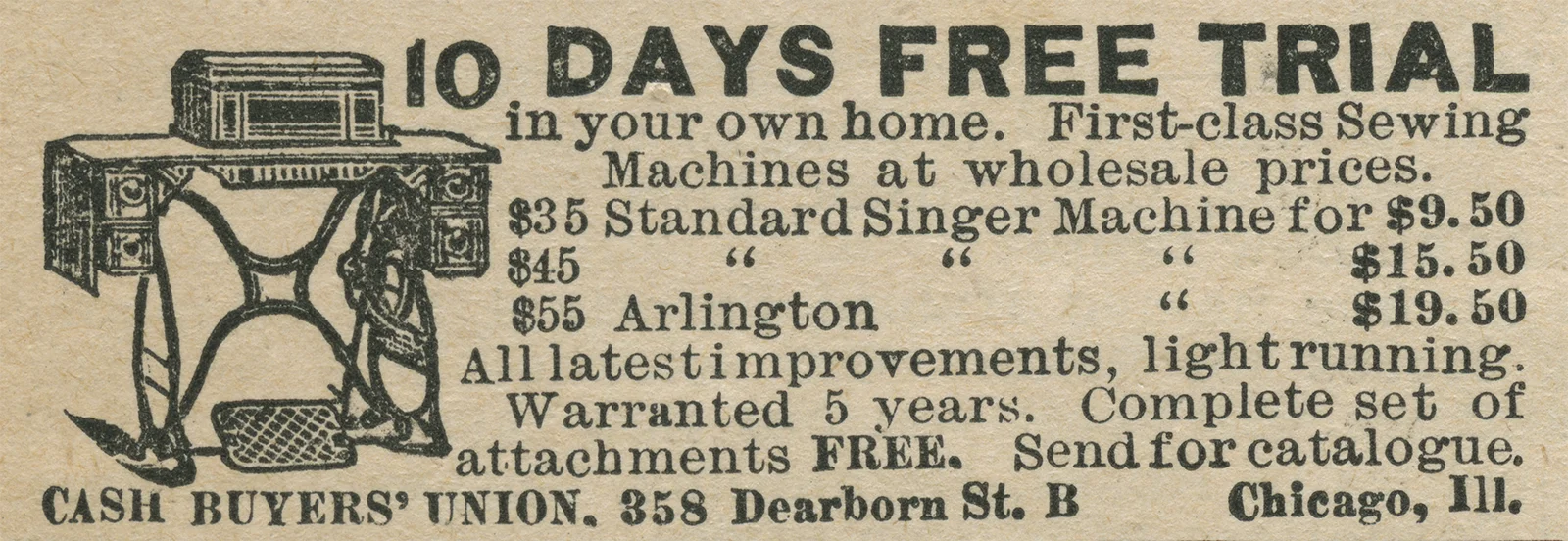 Vintage clipping, Cash buyers union