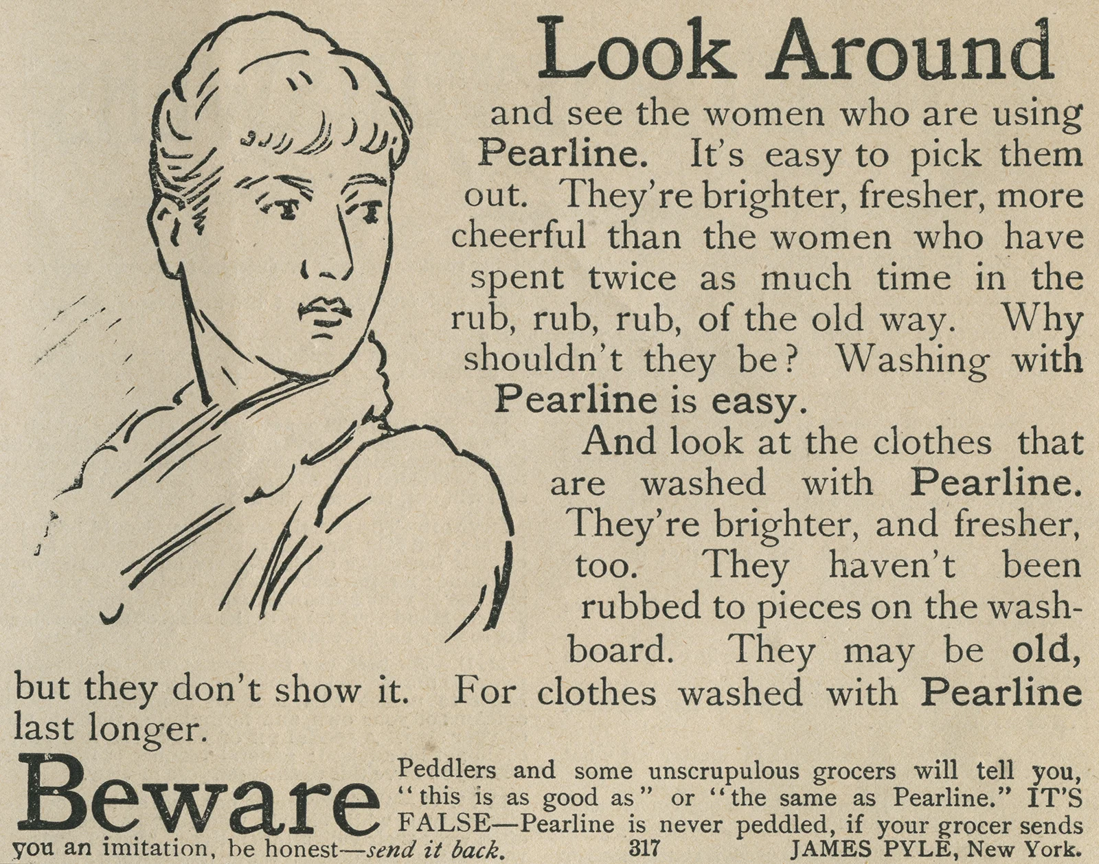 Vintage clipping, Look around Pearline