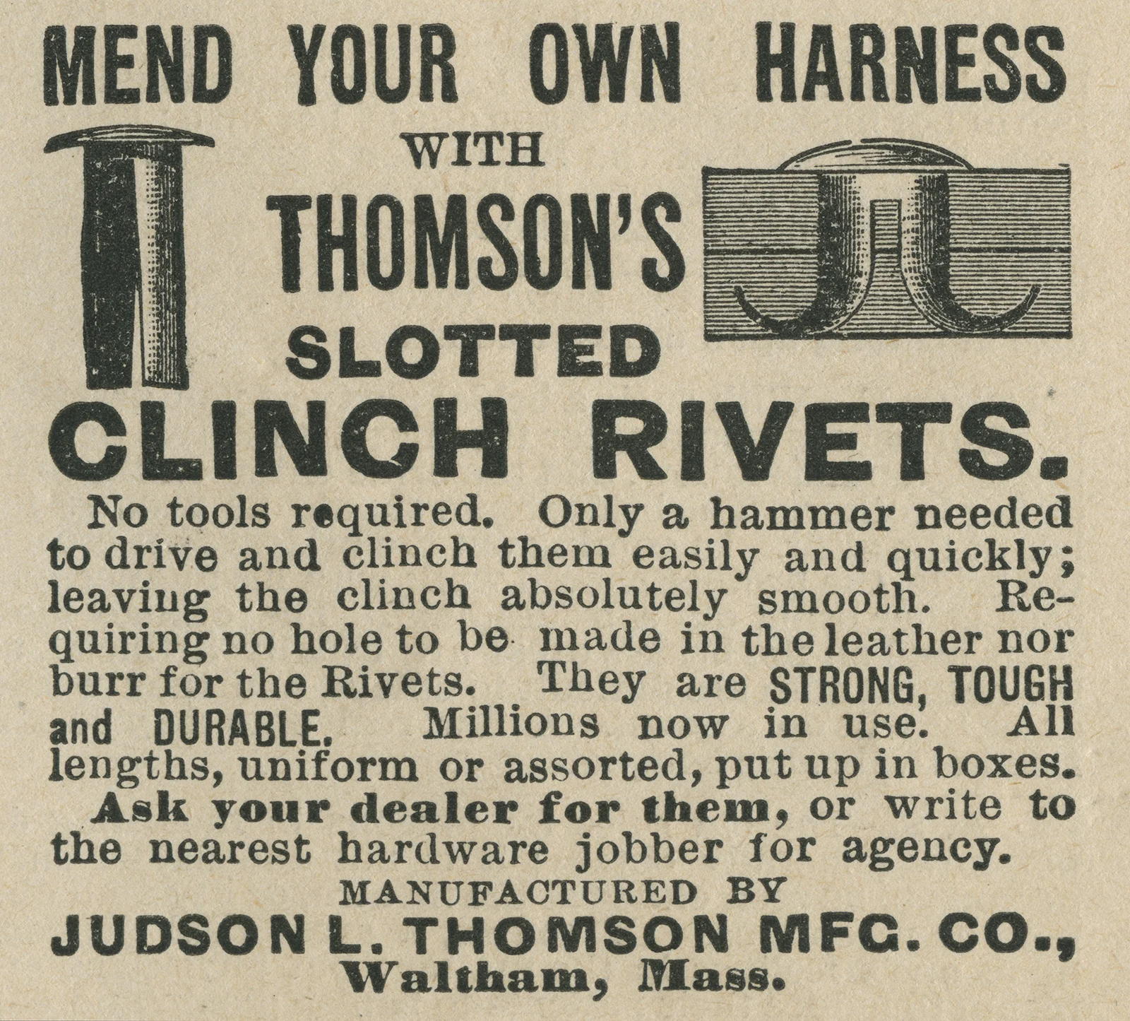 Vintage clipping, Mend your own harness