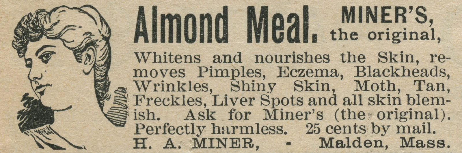 Vintage clipping, Miners almond meal