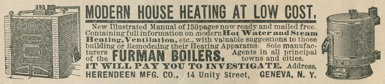 Vintage clipping, Modern house heating