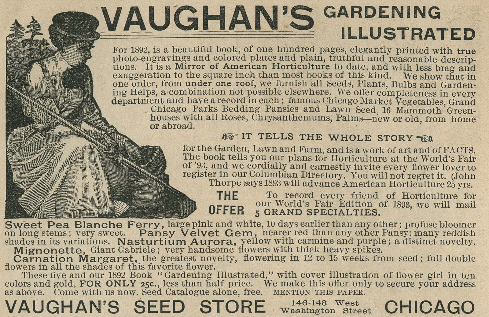 Vintage clipping, Vaughan's Seed Store