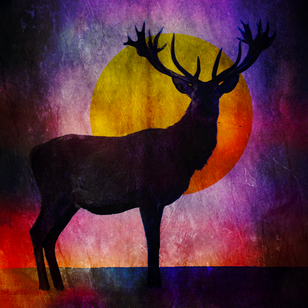 The Stag - Digital Mixed Media Art